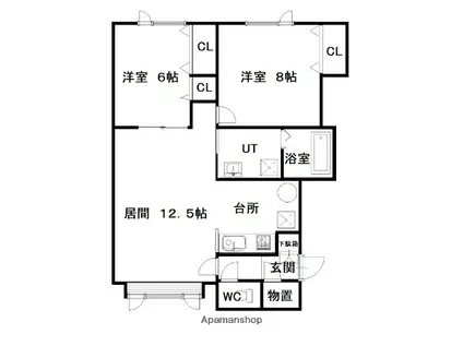 セフトA(2LDK/2階)の間取り写真