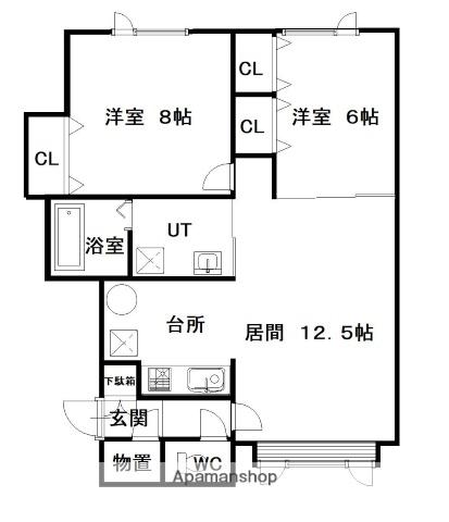 セフトA(2LDK/1階)の間取り写真