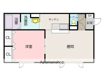 H.B.L(1LDK/2階)の間取り写真