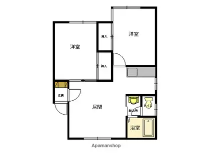 ドエル曙(2LDK/1階)の間取り写真