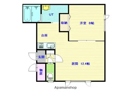 LAVITA神居(1LDK/1階)の間取り写真