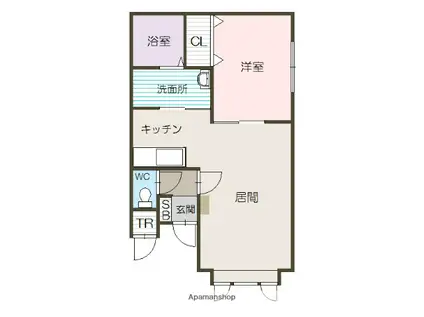 アリエッタⅡ(1LDK/1階)の間取り写真