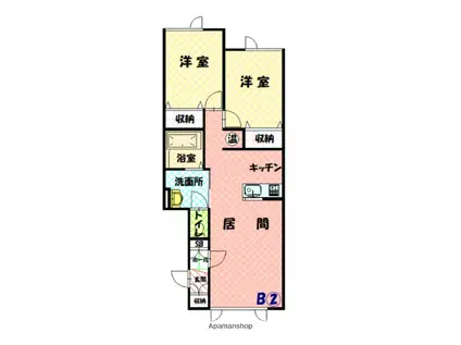 STORY B棟(2LDK/1階)の間取り写真