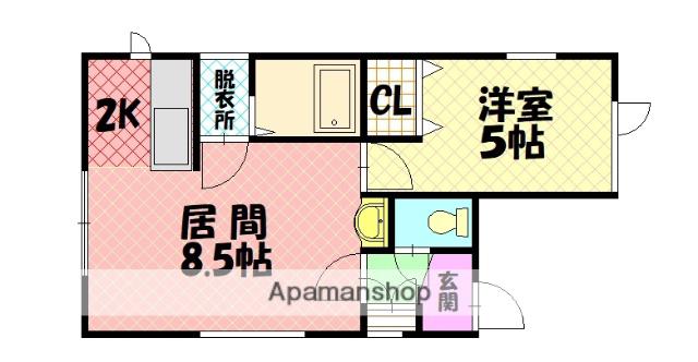 ハイツトレジャー 冴(1LDK/2階)の間取り写真