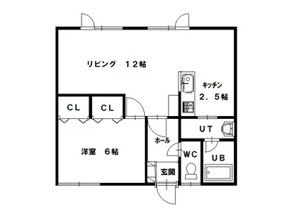 ル・ピュア(1LDK/2階)の間取り写真