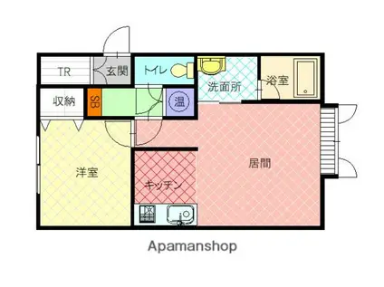 LOVELY(1LDK/2階)の間取り写真