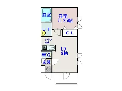 石北本線 南永山駅 徒歩30分 2階建 築21年(1LDK/2階)の間取り写真