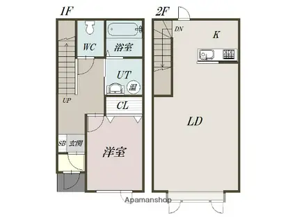 エレノア(1LDK/1階)の間取り写真
