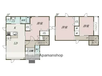 石北本線 旭川四条駅 徒歩12分 2階建 築48年(3LDK)の間取り写真