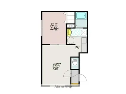 イブシェール(1LDK/1階)の間取り写真