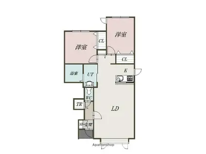 オーベル11条 A(2LDK/1階)の間取り写真