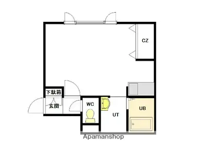 ロイヤルポケット(1K/2階)の間取り写真