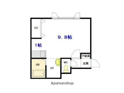 ロイヤルポケット(1K/2階)の間取り写真