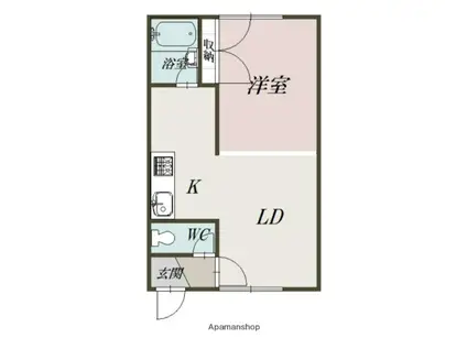 セリエⅠ(1LDK/2階)の間取り写真