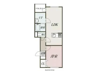 イーストコート(1LDK/1階)の間取り写真