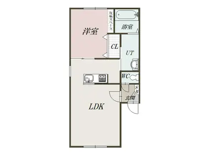 ブルーム7(1LDK/2階)の間取り写真