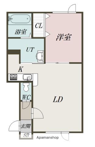 ティアラⅡ(1LDK/1階)の間取り写真