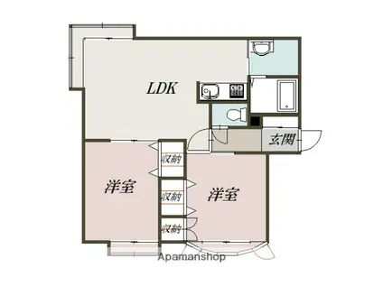 アスティ12(2LDK/1階)の間取り写真