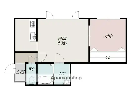 ピアコートクレア(1LDK/1階)の間取り写真