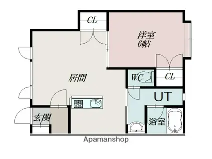 富良野線 神楽岡駅 徒歩23分 2階建 築25年(1LDK/2階)の間取り写真