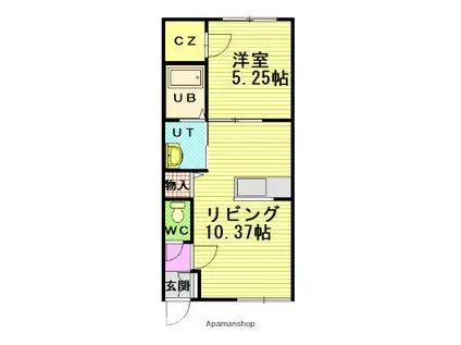 LAG TIME(1LDK/2階)の間取り写真