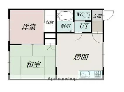 フェリーチェ(2DK/2階)の間取り写真
