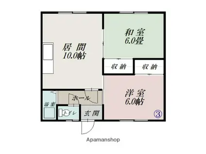 エイワハイツ(2LDK/2階)の間取り写真