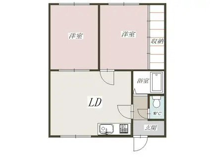 メゾン四季(2LDK/1階)の間取り写真