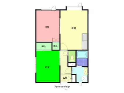 KB58(2DK/2階)の間取り写真