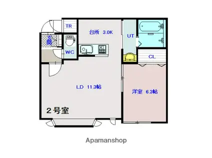 エ・ミュール(1LDK/2階)の間取り写真