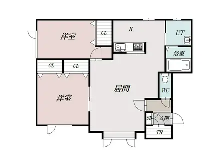 シティⅤ(2LDK/1階)の間取り写真