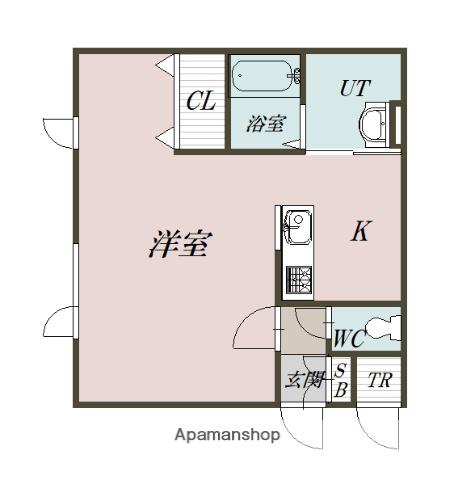ポラリスⅡ(1K/2階)の間取り写真