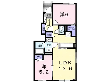 フロイデ(2LDK/1階)の間取り写真
