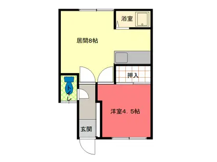 マイルーム5・3(1LDK/2階)の間取り写真