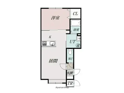 LUCCA(1LDK/2階)の間取り写真