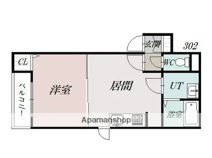 SIRIUS(1DK/3階)の間取り写真
