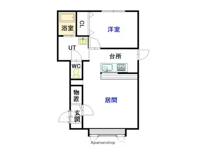 ウインク423(1LDK/2階)の間取り写真