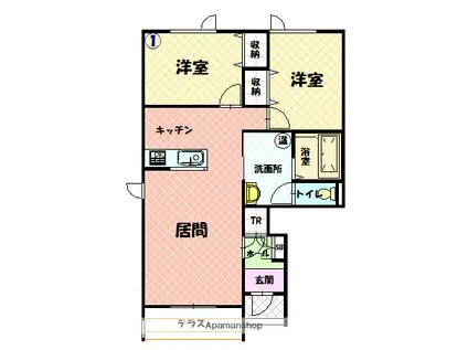 ALBIO Ⅲ(2LDK/1階)の間取り写真