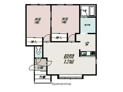 ファミールA(2LDK/1階)の間取り写真