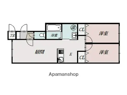 ルラーシェ大町A(2LDK/1階)の間取り写真