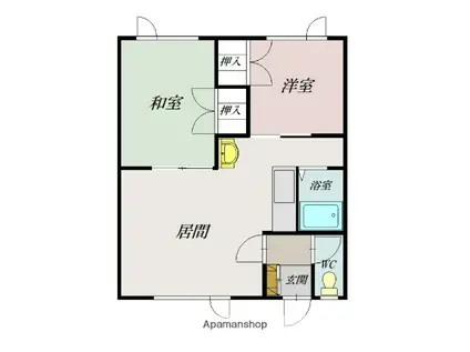 エステート春光(2LDK/1階)の間取り写真