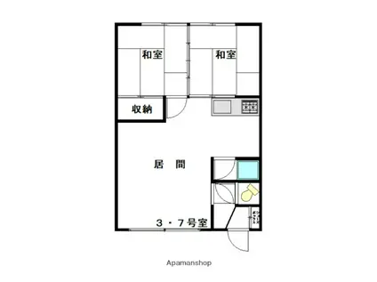 コーポ第2YM(2LDK/1階)の間取り写真