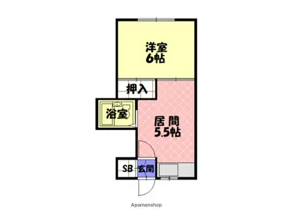 グリーンハウス(1DK/1階)の間取り写真