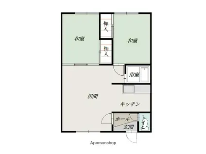サンハイツ(2LDK/1階)の間取り写真