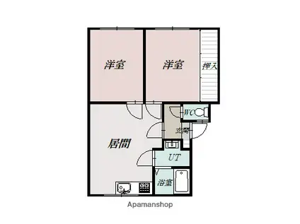 イトーピアハイツM5(2DK/2階)の間取り写真