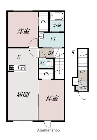 カナールピュアα(2LDK/2階)の間取り写真