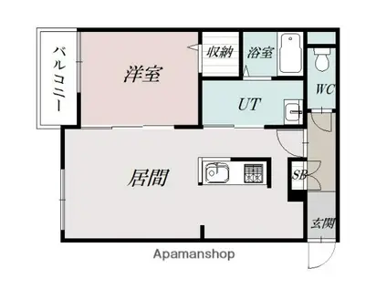 ATLANTIS3条通(1LDK/1階)の間取り写真