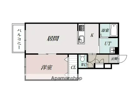 ツインクル2-1(1LDK/3階)の間取り写真