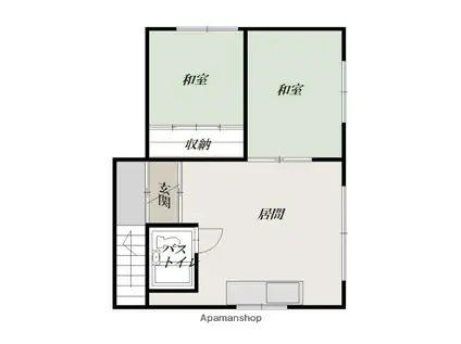 スノーホワイト(2DK/2階)の間取り写真