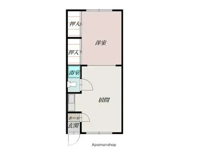 ハイツ田渕(1LDK/2階)の間取り写真